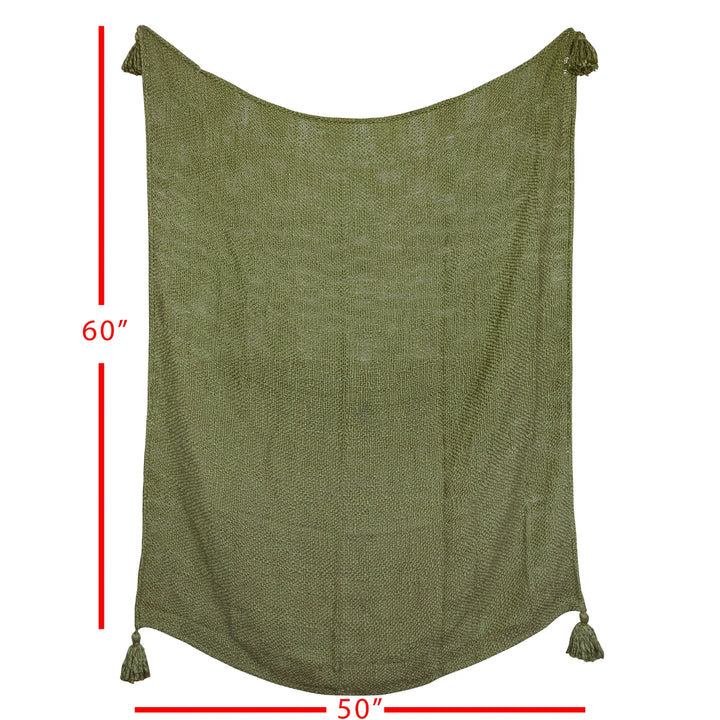 Hand Woven Mel Throw Green