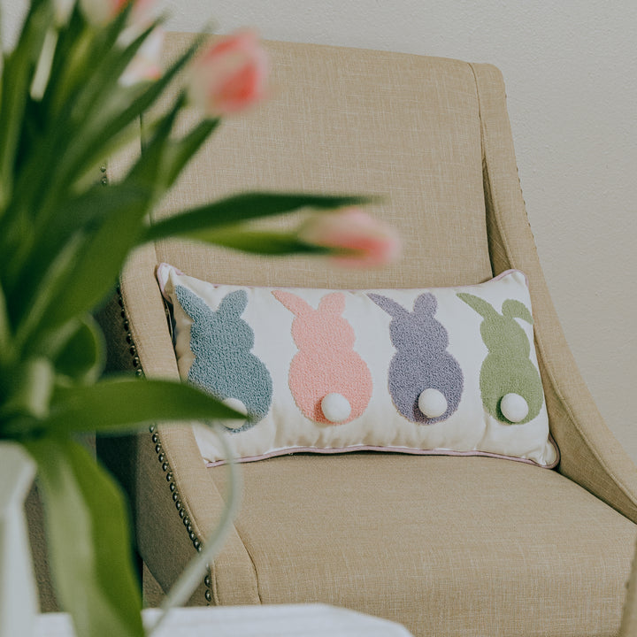 Bunny Bum Easter Spring Pillow