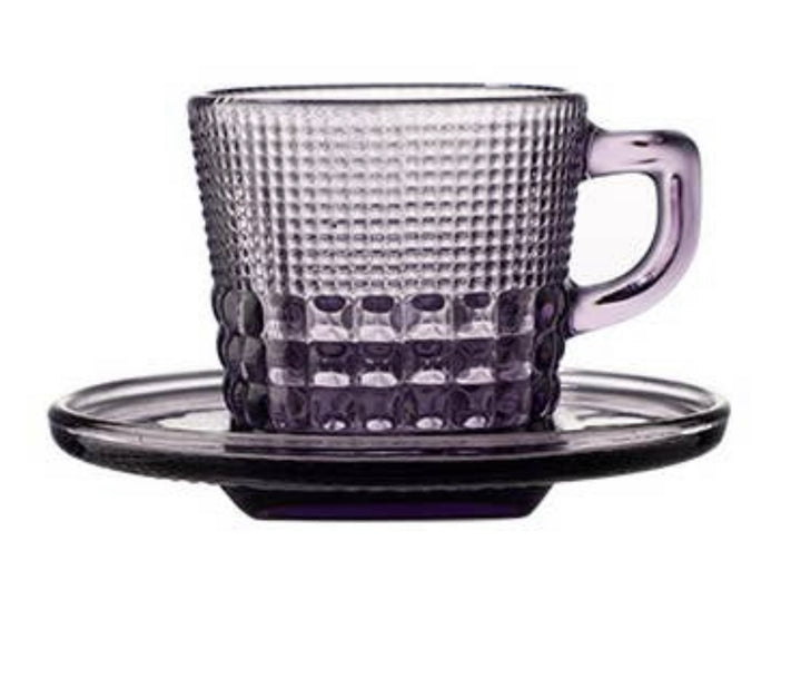 Retro Style Textured Colored Coffee Cup Set