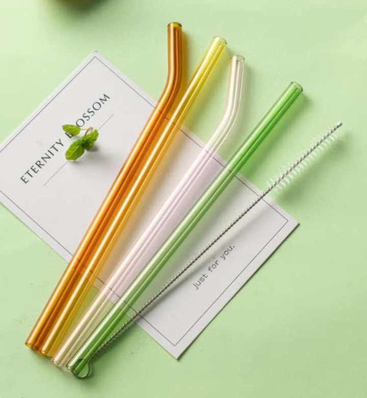 Reusable Colored Glass Straws